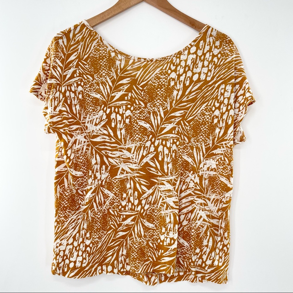Christian Siriano New York Women’s L 100% Linen Short Sleeve Blouse